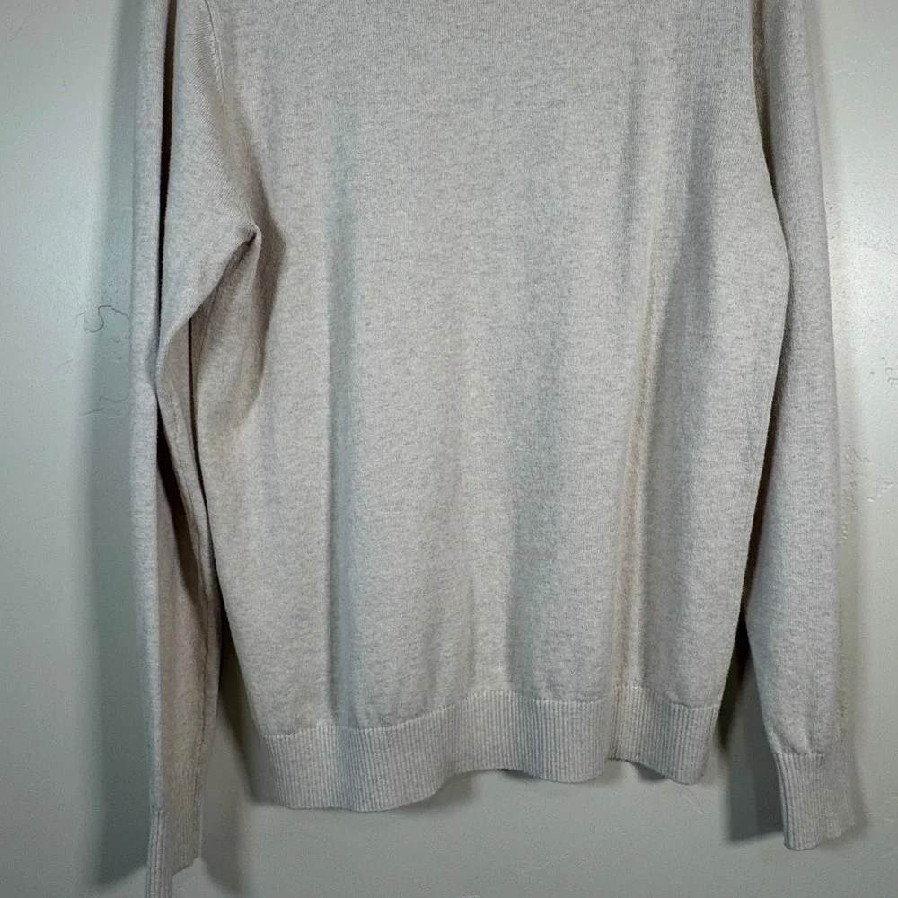 Macade Golf Bridge Merino Quarter Zip Mens Small Oatmeal Wool & Cashmere Blend